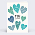 Carte d'Amour Unique bleu