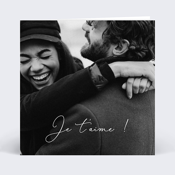 Carte d'amour Calligraphie je t'aime