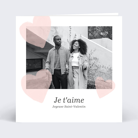 Carte d'amour Coeur Rose