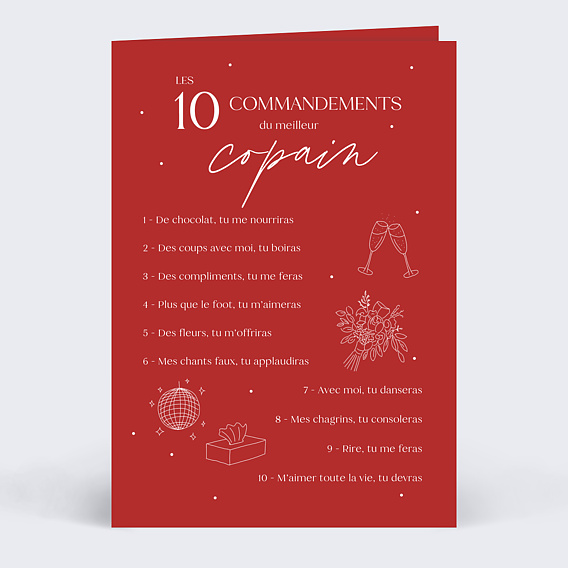 Carte d'amour Commandements Amour