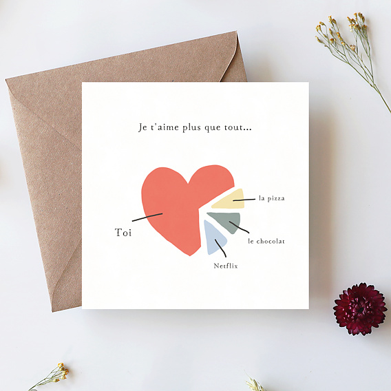 Carte d'amour Je t'Aime Plus que...
