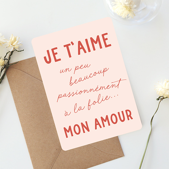 Carte d'amour Je t'aime
