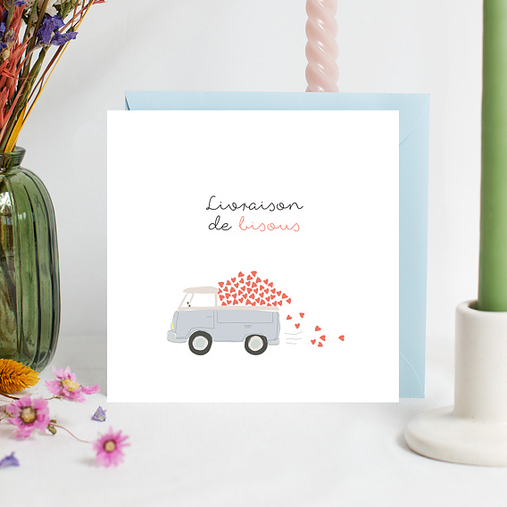 Carte d'amour Livraison de Bisous