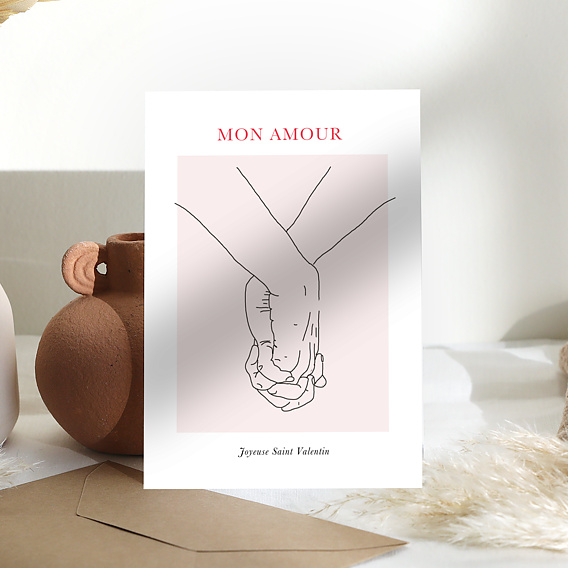 Carte d'amour Mains liées
