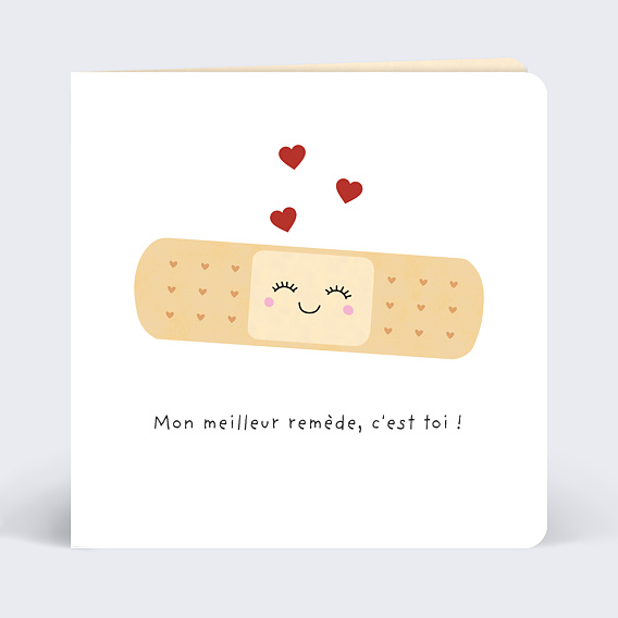 Carte d'amour Pansement Mignon