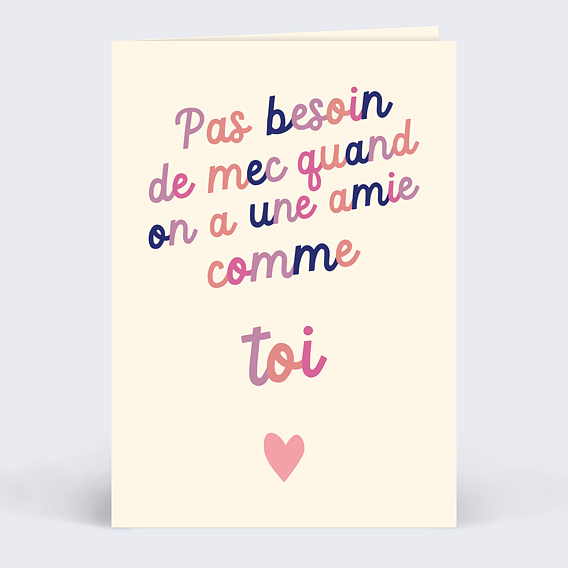 Carte d'amour Pas besoin de mec