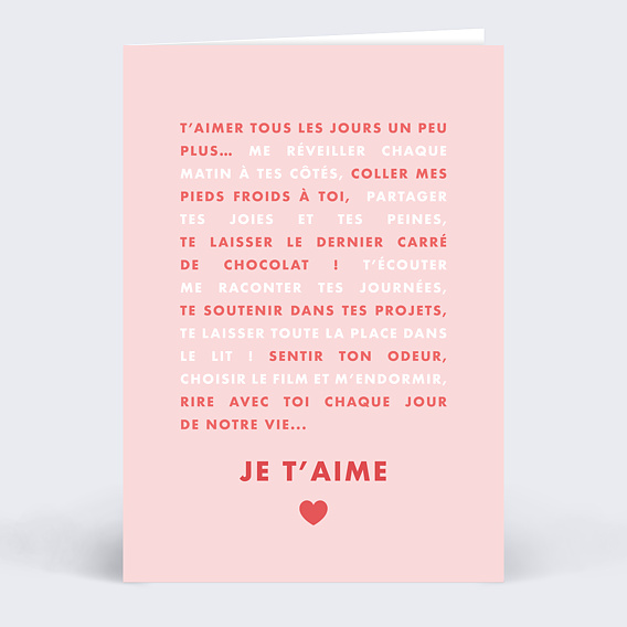 Carte d'amour Phrases Amour