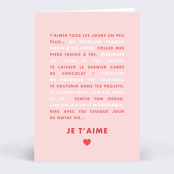 Carte d'Amour Phrases Amour