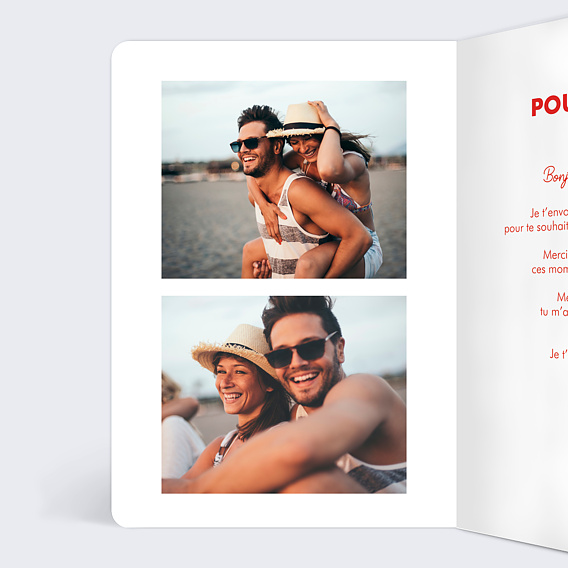 Carte d'amour Couple Vintage Intérieur Gauche