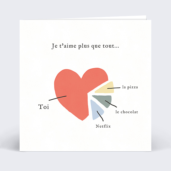 Carte d'Amour Je t'Aime Plus que...