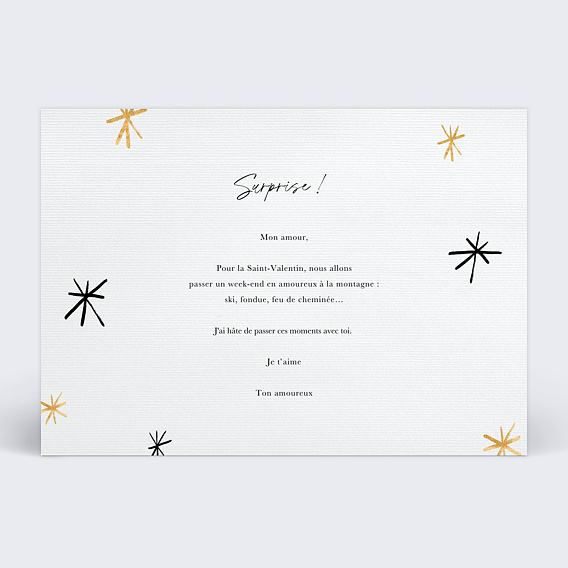 Carte d'amour Jolie Surprise Verso