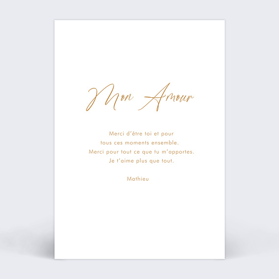 Carte d'amour Photo arche Verso