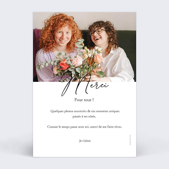 Carte d'amour Simple Pêle-Mêle Verso