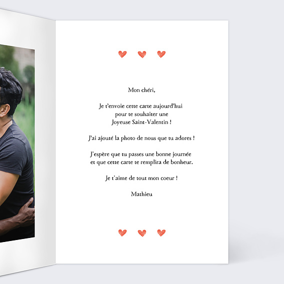 Carte d'Amour Motif Coeur