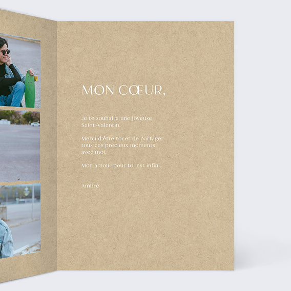 Carte d'amour Point Commun Intérieur Droit