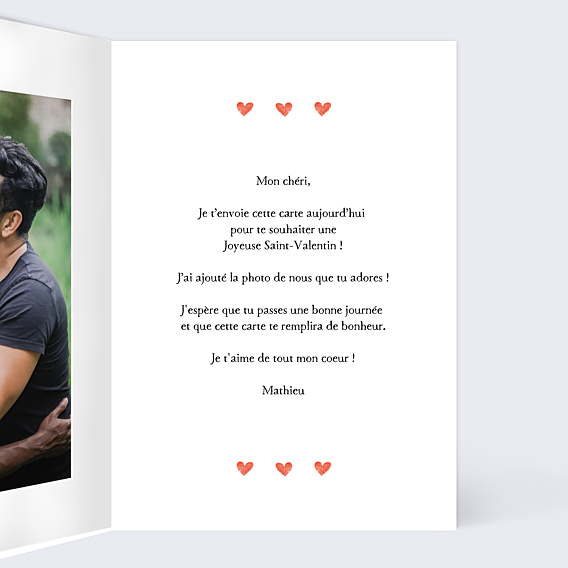Carte d'Amour Motif Coeur