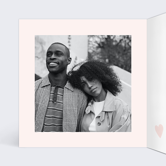 Carte d'Amour Coeur Rose