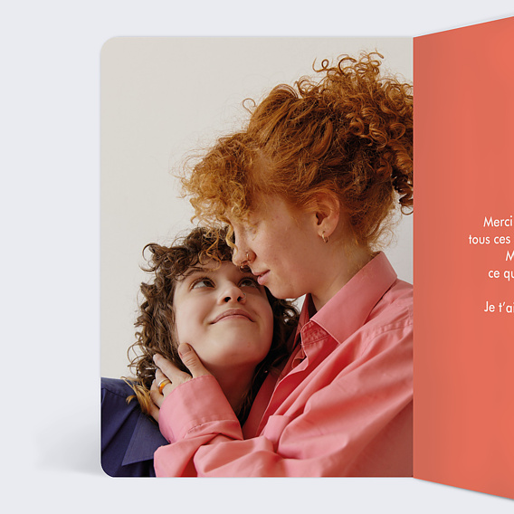 Carte d'amour Je t'aime coloré Intérieur Gauche