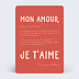 Carte d'amour Je t'aime Verso