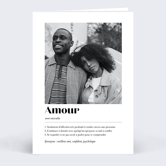 Carte d'amour Definition amour  Recto