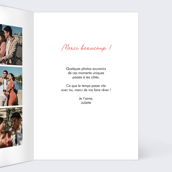 Carte d'amour Bref je t'aime Intérieur Droit