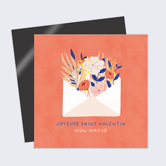 Carte d'Amour Courrier Fleuri