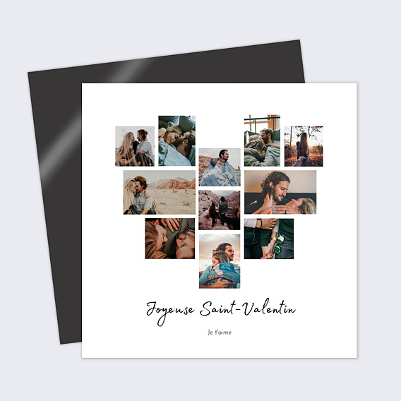 Carte d'amour Pêle-Mêle Coeur Recto