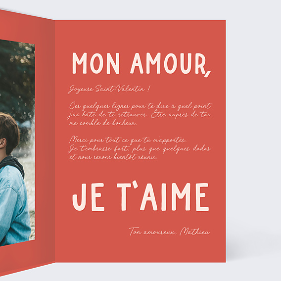 Carte d'Amour Je t'aime