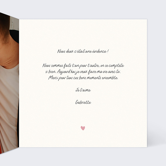 Carte d'amour Couple Paresseux Intérieur Droit