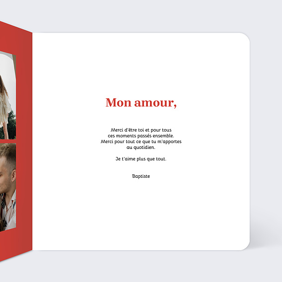 Carte d'amour Il faut de toi Intérieur Droit
