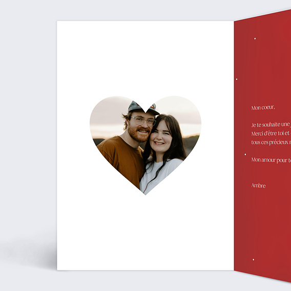 Carte d'amour Commandements Amour Intérieur Gauche