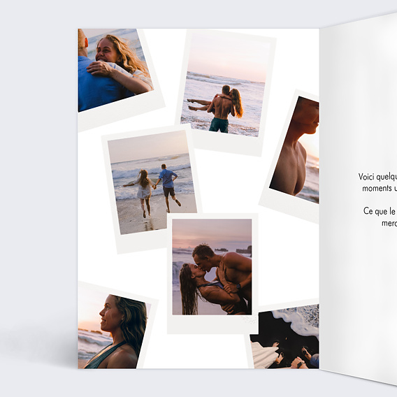 Carte d'amour Pêle-Mêle Polaroid Intérieur Gauche