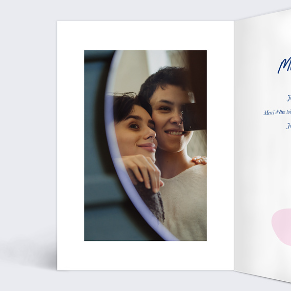 Carte d'amour Vivre d'Amour et d'Eau Fraiche Intérieur Gauche