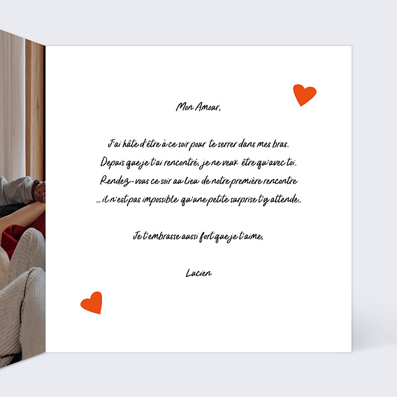 Carte d'amour Marie-Lou Création x Popcarte - Mains Intérieur Droit