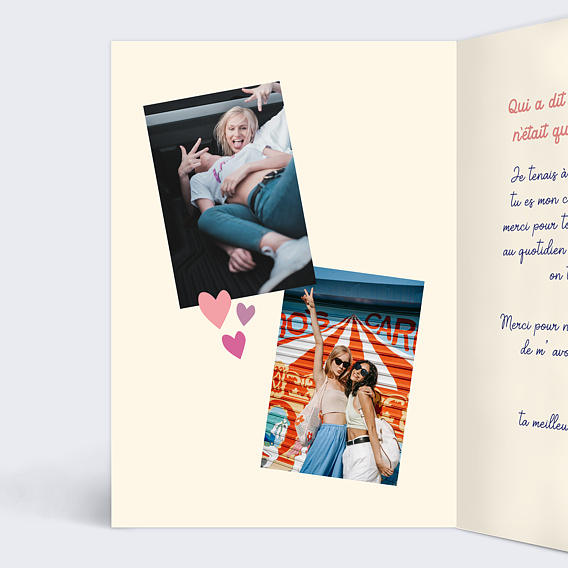 Carte d'amour Pas besoin de mec Intérieur Gauche