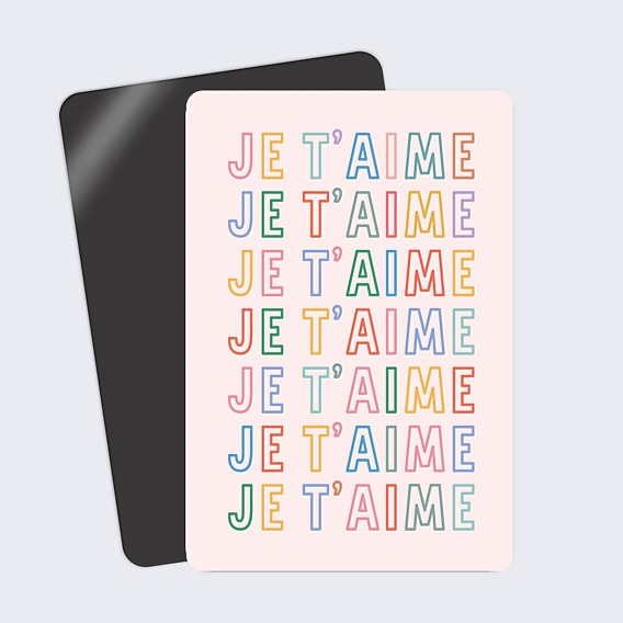 Carte d'Amour Je t'aime coloré