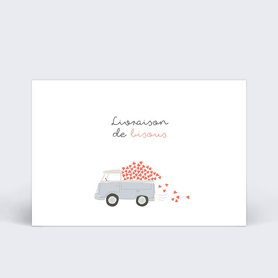 Carte d'amour Livraison de Bisous