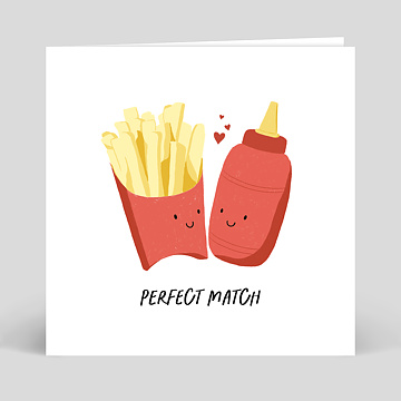 Carte d'Amour Frites et Ketchup