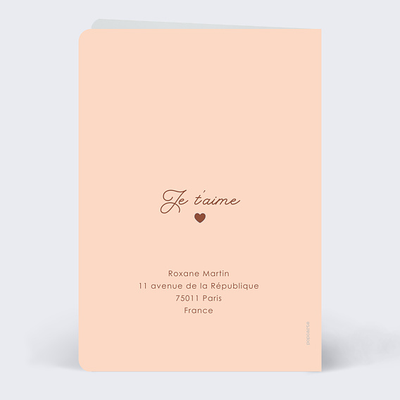 Carte d'amour Confidence Verso