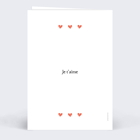 Carte d'amour Motif Coeur Verso