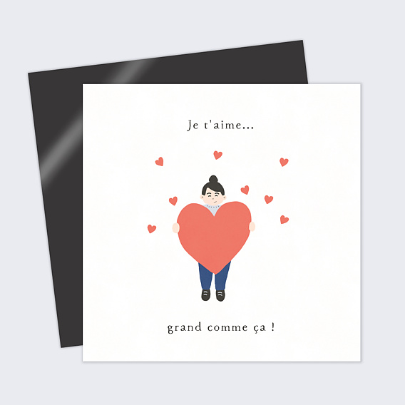 Carte d'amour Je t'Aime Grand Comme ça !