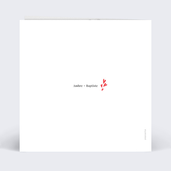 Carte d'amour Calligraphie je t'aime Verso