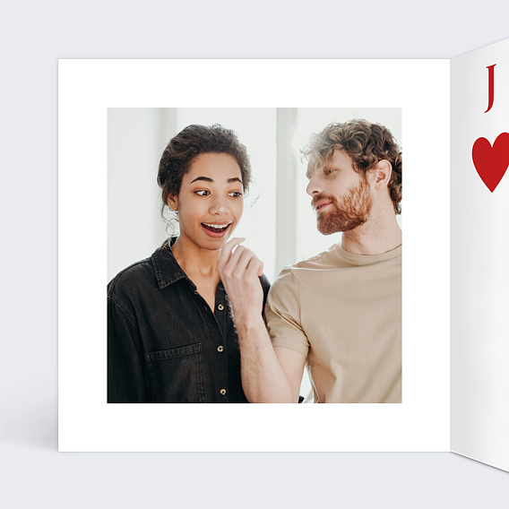 Carte d'amour Roi de cœur Intérieur Gauche