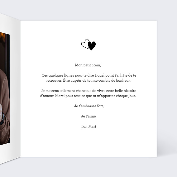 Carte d'amour Près du Cœur I Intérieur Droit