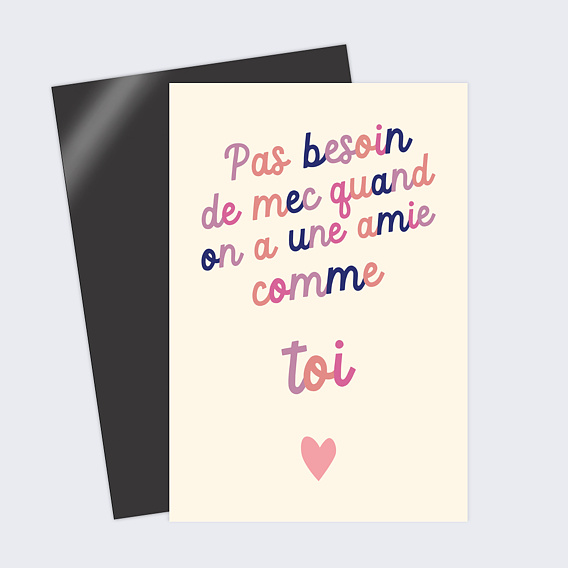 Carte d'amour Pas besoin de mec