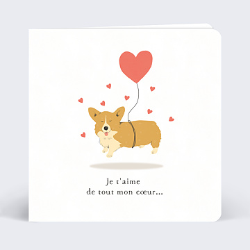 Carte d'Amour Corgi Love