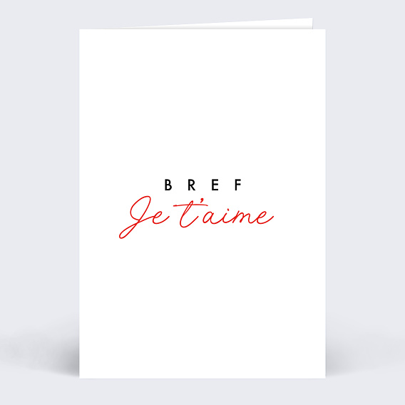 Carte d'Amour Bref je t'aime