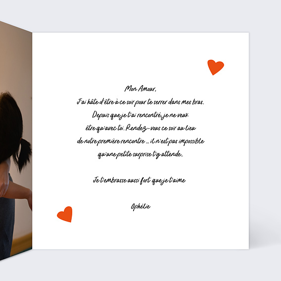 Carte d'amour Marie-Lou Création x Popcarte - Enveloppe Intérieur Droit