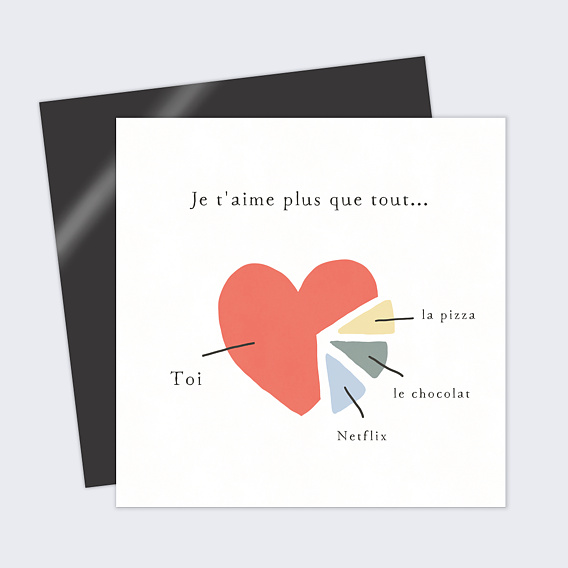 Carte d'amour Je t'Aime Plus que... Recto
