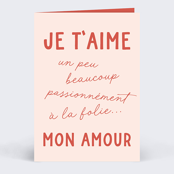Carte d'amour Je t'aime Recto